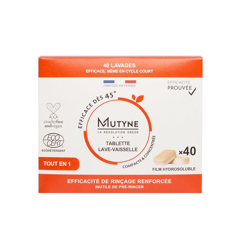 Tablette lave-vaisselle tout en 1 - 40 tabs - Mutyne